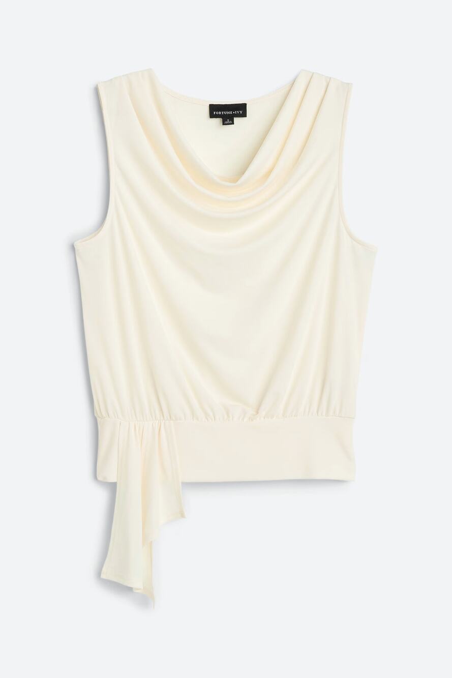 FORTUNE + IVY Nyon Cowl Neck Top – Ivory/Cream – XL – NWT